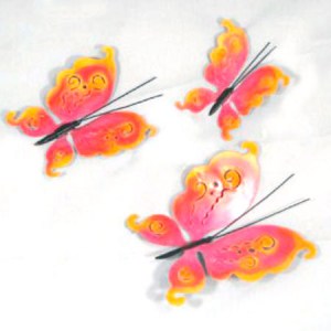 PMA-129  Painted Butterlies Set of 3 Style A large 11.5 Medium 10″ x 6.5, Small 7″